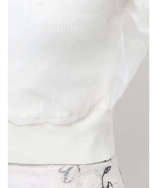 MERCURYDUO（マーキュリーデュオ）の「異素材ドッキングシアーキラキラニット（ニット/セーター・レディース・ブラック/パープル/オフホワイト・FREE）」の19枚目の写真