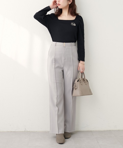 natural couture（ナチュラルクチュール）の「テレコ2WAYプリンセスT（Tシャツ/カットソー・レディース・モカ/ボルドー/ブラック/オフホワイト/ブルー・FREE）」の15枚目の写真