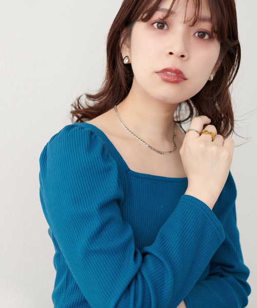 natural couture（ナチュラルクチュール）の「テレコ2WAYプリンセスT（Tシャツ/カットソー・レディース・モカ/ボルドー/ブラック/オフホワイト/ブルー・FREE）」の20枚目の写真