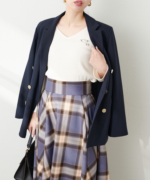 natural couture（ナチュラルクチュール）の「テレコ2WAYプリンセスT（Tシャツ/カットソー・レディース・モカ/ボルドー/ブラック/オフホワイト/ブルー・FREE）」の10枚目の写真