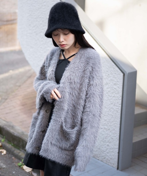 WEGO(ウィゴー)の「WEGO/フェザーカーディガン(カーディガン/ボレロ・メンズ・ブルー/オフホワイト/グレー/ブラック・SMALL/MEDIUM/LARGE)」の3枚目の写真