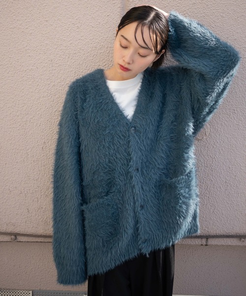 WEGO(ウィゴー)の「WEGO/フェザーカーディガン(カーディガン/ボレロ・メンズ・ブルー/オフホワイト/グレー/ブラック・SMALL/MEDIUM/LARGE)」の4枚目の写真