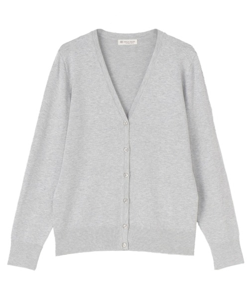 TOKYO SHIRTS（トウキョウシャツ）の「Vネックニットカーディガン（カーディガン/ボレロ・レディース・オフホワイト/グレー/ブラック・M/L/LL）」の3枚目の写真