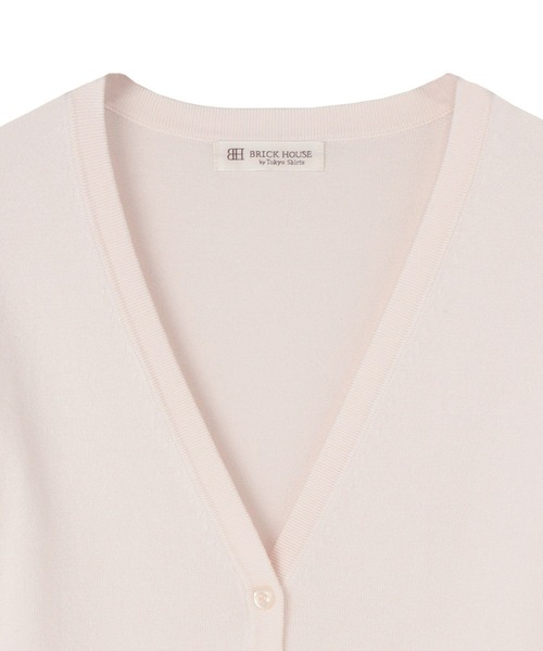 TOKYO SHIRTS（トウキョウシャツ）の「Vネックニットカーディガン（カーディガン/ボレロ・レディース・オフホワイト/グレー/ブラック・M/L/LL）」の5枚目の写真