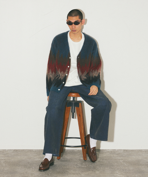Journal Standard Homestead モヘアカーディガン セール】J.S.Homestead / Stead モヘアミックス ジグザグ