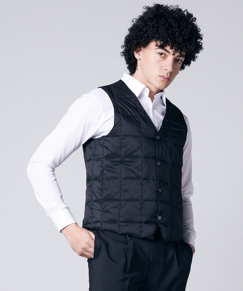 TAION(タイオン)】〈メンズ〉ベーシック Vネックボタン ダウンジレ