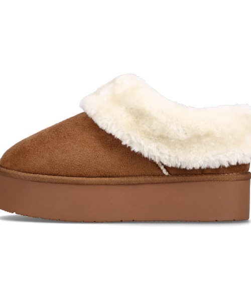 moz（モズ）の「防滑 厚底ムートン風 ブーツ（ブーツ・レディース・キャメル/ブラック・S/M/L/LL）」の10枚目の写真