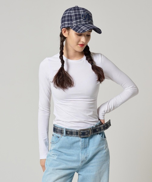 TINA：JOJUN（ティーナジョジュン）の「チェック柄 キャップ TINA：JOJUN（キャップ・レディース・グリーン/ネイビー/バーガンディー・F）」の6枚目の写真