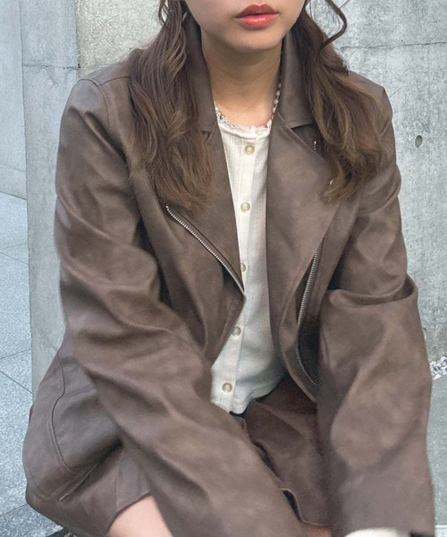 AS KNOW AS ★羊革ライダースジャケット　2WAY★Lサイズ AS KNOW AS（アズノゥアズ） レザージャケット ライダース裏ボア