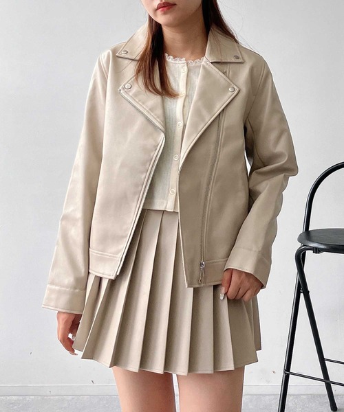 Glam Lips ボアライダースジャケット/--/フェイクレザー Glam Lips ボアライダースジャケット/--/フェイクレザー