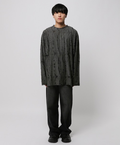 3.3 Field Trip (3.3フィールドトリップ)の「3.3 Field Trip/グランジロングスリーブ(Tシャツ/カットソー・メンズ・ブラック/チャコール・FREE)」の13枚目の写真
