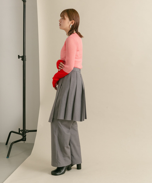 KBF(ケイビーエフ)の「バイカラーシアーリブニット(ニット/セーター・レディース・ブラック系その他/ピンク系その他/ベージュ系その他・ONE)」の10枚目の写真