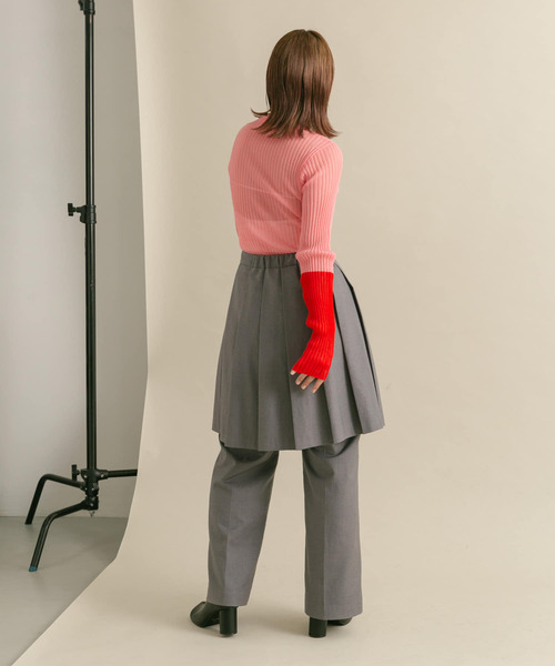 KBF(ケイビーエフ)の「バイカラーシアーリブニット(ニット/セーター・レディース・ブラック系その他/ピンク系その他/ベージュ系その他・ONE)」の11枚目の写真