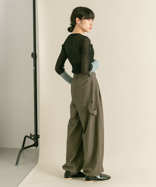 KBF(ケイビーエフ)の「バイカラーシアーリブニット(ニット/セーター・レディース・ブラック系その他/ピンク系その他/ベージュ系その他・ONE)」の18枚目の写真