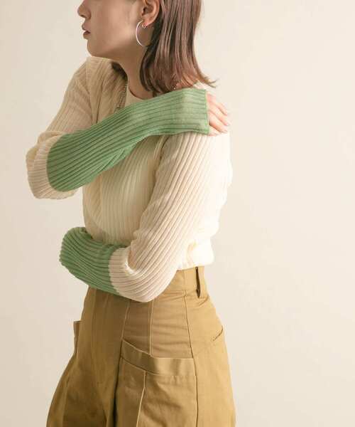 KBF(ケイビーエフ)の「バイカラーシアーリブニット(ニット/セーター・レディース・ブラック系その他/ピンク系その他/ベージュ系その他・ONE)」の19枚目の写真