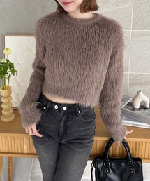 clear | ロングフェザー丸首ニットトップス ≪2024AW新作≫(ニット/セーター)