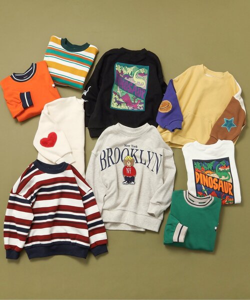 BREEZE（ブリーズ）の「リブボーダートレーナー（スウェット・キッズ・キナリ/オレンジ/イエロー/ネイビー/グリーン・150/140/130/120/110/100/90）」の8枚目の写真