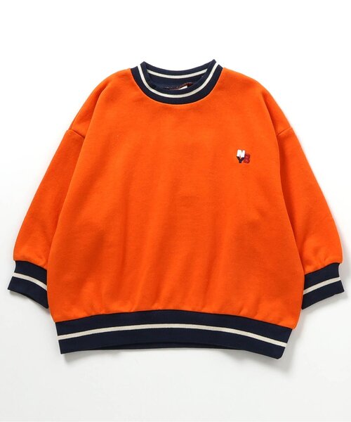 BREEZE（ブリーズ）の「リブボーダートレーナー（スウェット・キッズ・キナリ/オレンジ/イエロー/ネイビー/グリーン・150/140/130/120/110/100/90）」の12枚目の写真