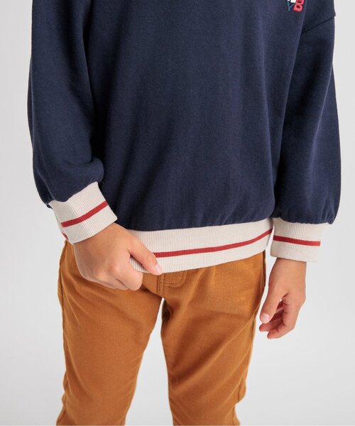 BREEZE（ブリーズ）の「リブボーダートレーナー（スウェット・キッズ・キナリ/オレンジ/イエロー/ネイビー/グリーン・150/140/130/120/110/100/90）」の15枚目の写真