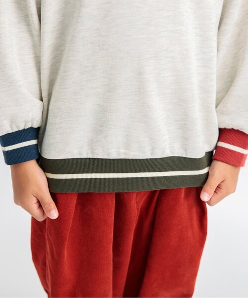 BREEZE（ブリーズ）の「リブボーダートレーナー（スウェット・キッズ・キナリ/オレンジ/イエロー/ネイビー/グリーン・150/140/130/120/110/100/90）」の16枚目の写真