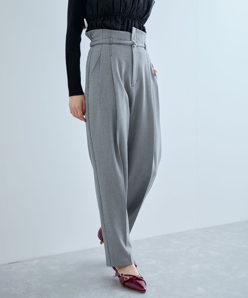 VIS（ビス）の「【美warm】ストレッチベルト付きハイウエストテーパードパンツ【アンチピリング/防シワ/洗える】（その他パンツ・レディース・ベージュ系その他/ブラウン系その他/チャコールグレー/ブラック系その他・SS/S/M/L）」の20枚目の写真