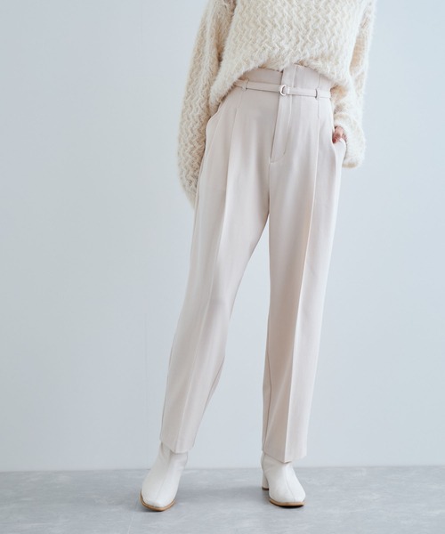 VIS（ビス）の「【美warm】ストレッチベルト付きハイウエストテーパードパンツ【アンチピリング/防シワ/洗える】（その他パンツ・レディース・ベージュ系その他/ブラウン系その他/チャコールグレー/ブラック系その他・SS/S/M/L）」の16枚目の写真