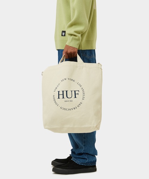 FINE PRINT 2WAY TOTE BAG / HUF ハフ トートバッグ A4（トート