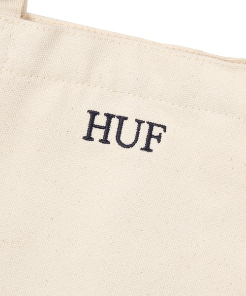 HUF(ハフ)の「FINE PRINT 2WAY TOTE BAG / HUF ハフ トートバッグ A4(トートバッグ・メンズ・ナチュラル/ブラック・ONE SIZE)」の8枚目の写真