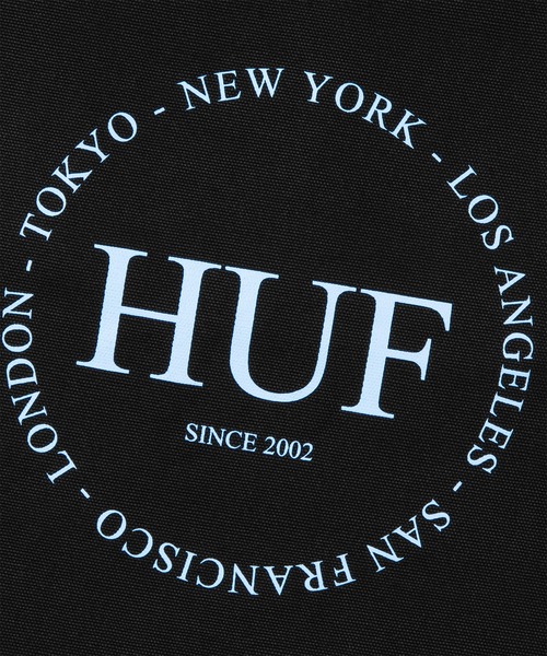 HUF(ハフ)の「FINE PRINT 2WAY TOTE BAG / HUF ハフ トートバッグ A4(トートバッグ・メンズ・ナチュラル/ブラック・ONE SIZE)」の4枚目の写真