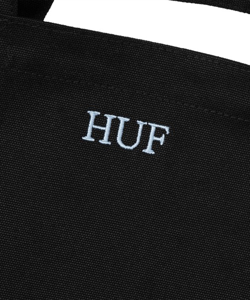 HUF(ハフ)の「FINE PRINT 2WAY TOTE BAG / HUF ハフ トートバッグ A4(トートバッグ・メンズ・ナチュラル/ブラック・ONE SIZE)」の5枚目の写真