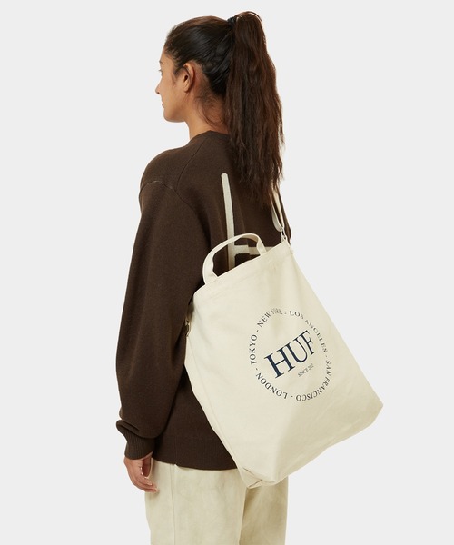 FINE PRINT 2WAY TOTE BAG / HUF ハフ トートバッグ A4（トート