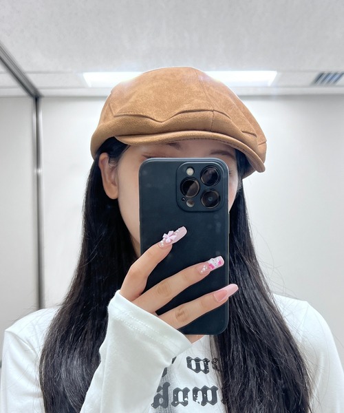 Figments（フィグメンツ）の「合皮起毛ハンチング（ハット・レディース・ブラウン・FREE）」の2枚目の写真