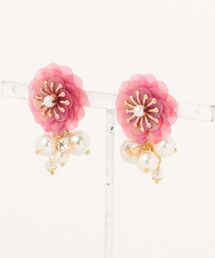 【katea.】スパンコールフラワービジューピアス