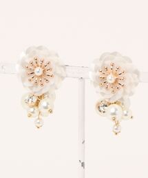 【katea.】スパンコールフラワービジューピアス