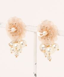 【katea.】スパンコールフラワービジューピアス