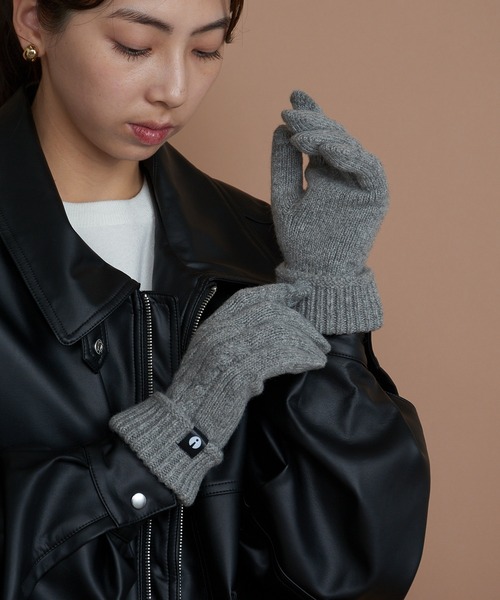 セール】【iTouch Gloves】ケーブルニット手袋 タッチパネル対応（手袋