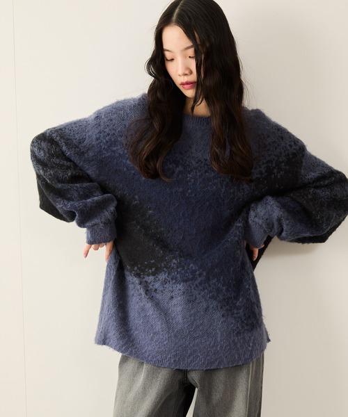 グラデーションシャギークルーニット（ニット/セーター）｜JUNRED（ジュンレッド）