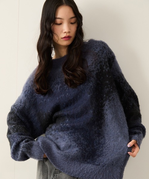 グラデーションシャギークルーニット（ニット/セーター）｜JUNRED（ジュンレッド）