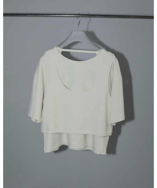 アンヌーク Layered Cut T-shirts セール】Layered Cut T-shirts（Tシャツ/カットソー）｜anuke