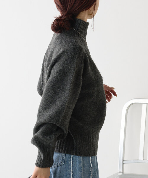 Remind me and forever(リマインドミーアンドフォーエバー)の「【@_misato___セレクト】ヤクタッチハイネックニット(ニット/セーター・レディース・モカ/トップグレー/チャコールグレー/アイボリー・FREE)」の19枚目の写真