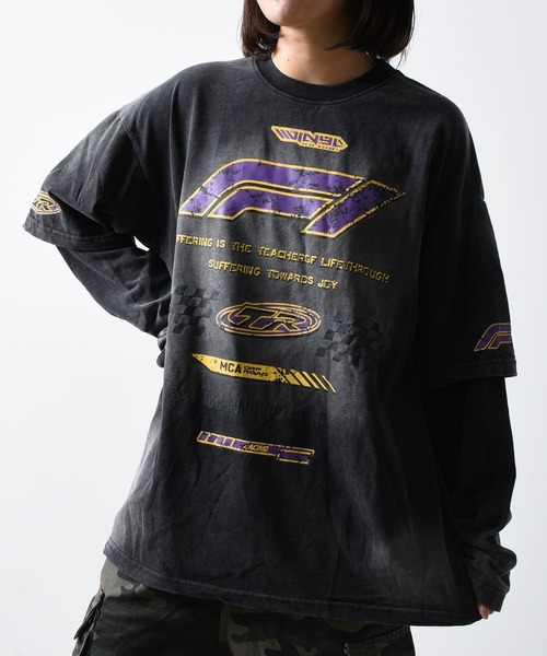 A'GEM/9 × .kom 『ARULE/アルール』レーシングプリントレイヤードロンTEE（Tシャツ/カットソー）｜ARULE（アリュール）