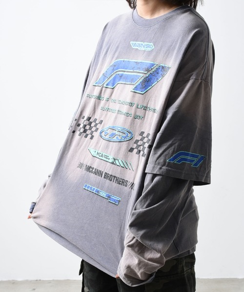 A'GEM/9 × .kom 『ARULE/アルール』レーシングプリントレイヤードロンTEE（Tシャツ/カットソー）｜ARULE（アリュール）