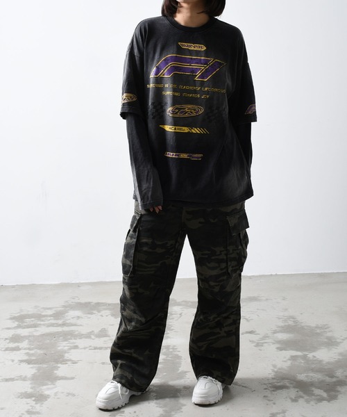 A'GEM/9 × .kom 『ARULE/アルール』レーシングプリントレイヤードロンTEE（Tシャツ/カットソー）｜ARULE（アリュール）