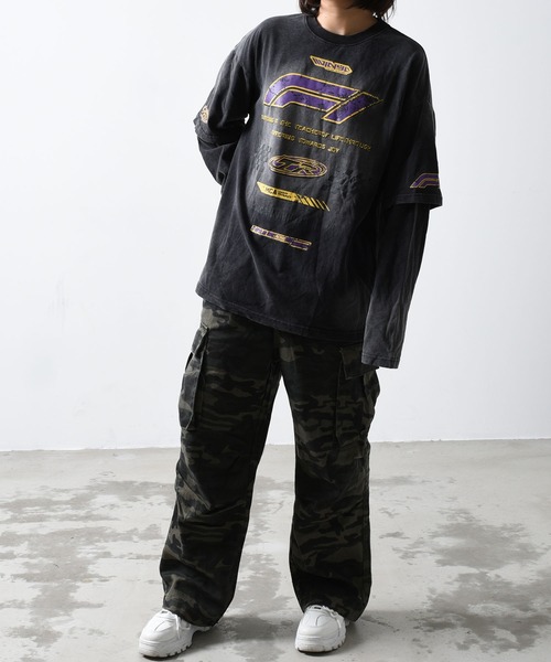 A'GEM/9 × .kom 『ARULE/アルール』レーシングプリントレイヤードロンTEE（Tシャツ/カットソー）｜ARULE（アリュール）