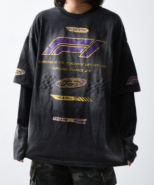 A'GEM/9 × .kom 『ARULE/アルール』レーシングプリントレイヤードロンTEE（Tシャツ/カットソー）｜ARULE（アリュール）