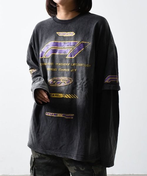 A'GEM/9 × .kom 『ARULE/アルール』レーシングプリントレイヤードロンTEE（Tシャツ/カットソー）｜ARULE（アリュール）