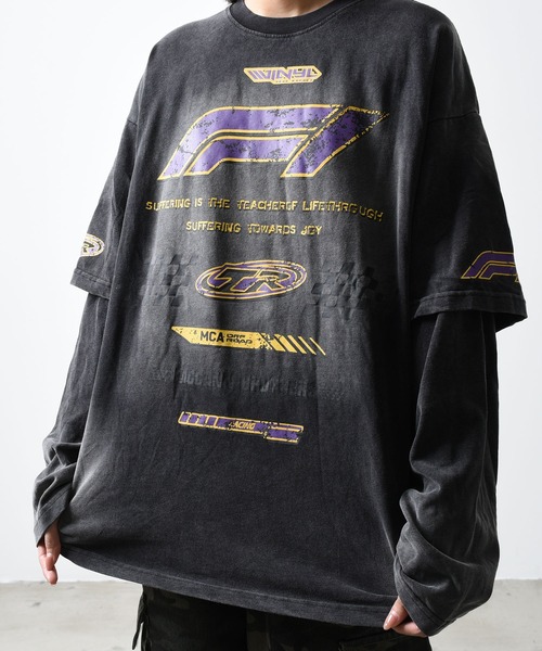 A'GEM/9 × .kom 『ARULE/アルール』レーシングプリントレイヤードロンTEE（Tシャツ/カットソー）｜ARULE（アリュール）