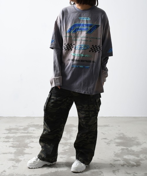 A'GEM/9 × .kom 『ARULE/アルール』レーシングプリントレイヤードロンTEE（Tシャツ/カットソー）｜ARULE（アリュール）