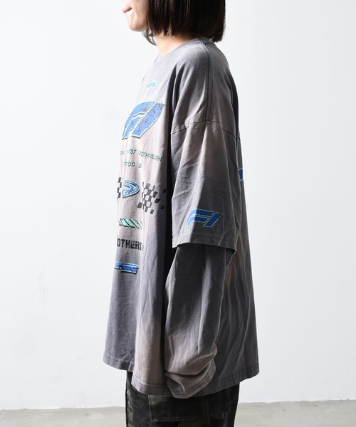 A'GEM/9 × .kom 『ARULE/アルール』レーシングプリントレイヤードロンTEE（Tシャツ/カットソー）｜ARULE（アリュール）