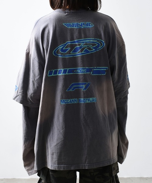 A'GEM/9 × .kom 『ARULE/アルール』レーシングプリントレイヤードロンTEE（Tシャツ/カットソー）｜ARULE（アリュール）